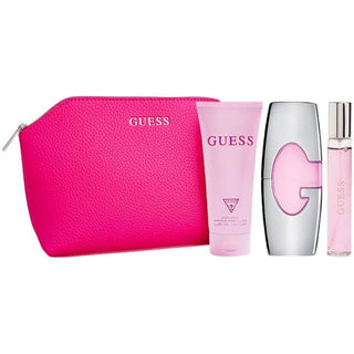 Guess Pink Set For Women Eau De Parfum 75ml + Travel Size 15ml+Body Lotion 100ml + Pouch