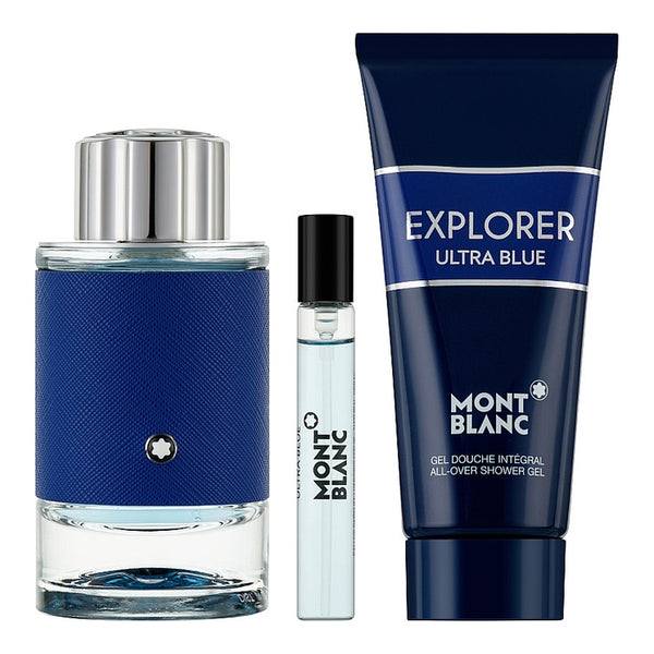 Mont Blanc Explorer Ultra Blue Set For Men 3 Pieces