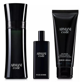 Giorgio Armani Code Pour Homme Set For Men Eau De Toilette 100ml + Travel Size 10ml + Shower Gel 75ml