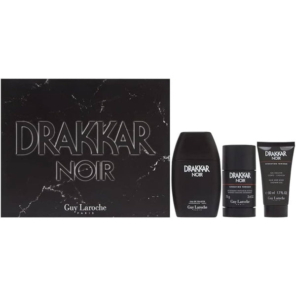 Guy Laroche Drakkar Noir Set For Men 3 Pieces