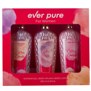 Ever Pure Cotton Candy Set For Women Shower Gel 236ml + Body Splash 236ml + Body Lotion 236ml