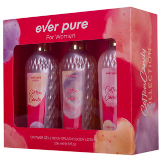 Ever Pure Cotton Candy Set For Women Shower Gel 236ml + Body Splash 236ml + Body Lotion 236ml