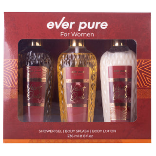 Ever Pure Velvet Oud Set For Women Shower Gel 236ml + Body Splash 236ml + Body Lotion 236ml