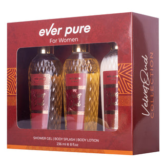 Ever Pure Velvet Oud Set For Women Shower Gel 236ml + Body Splash 236ml + Body Lotion 236ml