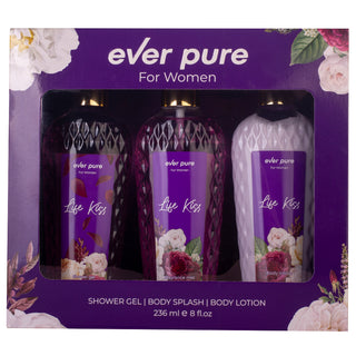 Ever Pure Life Kiss Set For Women Shower Gel 236ml + Body Splash 236ml + Body Lotion 236ml