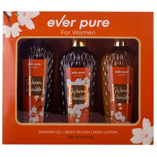 Ever Pure Warm Vanilla Set For Women Shower Gel 236ml + Body Splash 236ml + Body Lotion 236ml