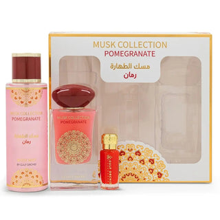 Gulf Orchid Musk Collection Pomegranate Set For Unisex Eau De Parfum 60ml + Body Mist 250ml + Oil 12ml