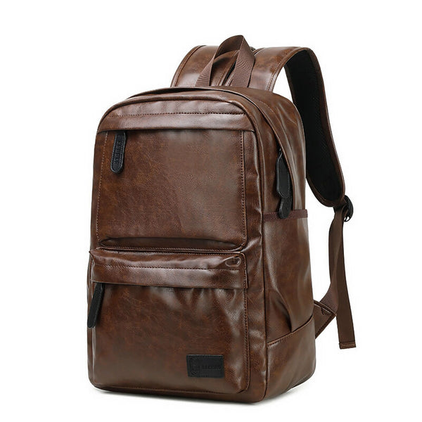 Rahala Casual Multi-Pockets Leather Backpack With USB GLD112