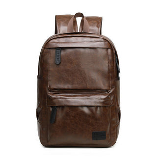 Buy brown Rahala Casual Multi-Pockets Leather Backpack With USB GLD112