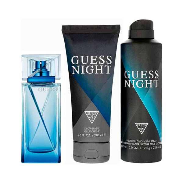 Guess Night Set For Men Eau De Toilette 100ml + Deodorant Body Spray 226ml + Shower Gel 200ml