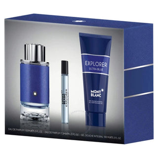 Mont Blanc Explorer Ultra Blue Set For Men 3 Pieces