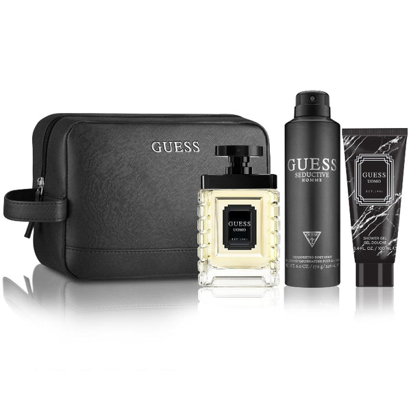 Guess Uomo Set For Men Eau De Toilette 100ml + Deodorant Body Spray 226ml + Shower Gel 100ml + Pouch