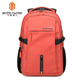 Buy orange Arctic Hunter Classic Laptop Travel Bag Large Professional Waterproof Backpack with USB Charging &amp; Headset Port for Men and women B00388